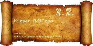 Mizser Rózsa névjegykártya